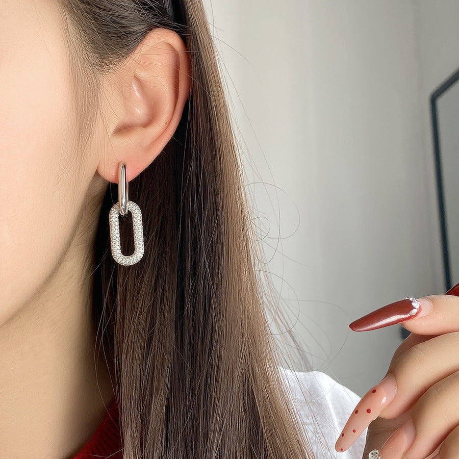 Simple Cold Style U-shaped With Multiple Wearing Methods Single Double Stud Earrings