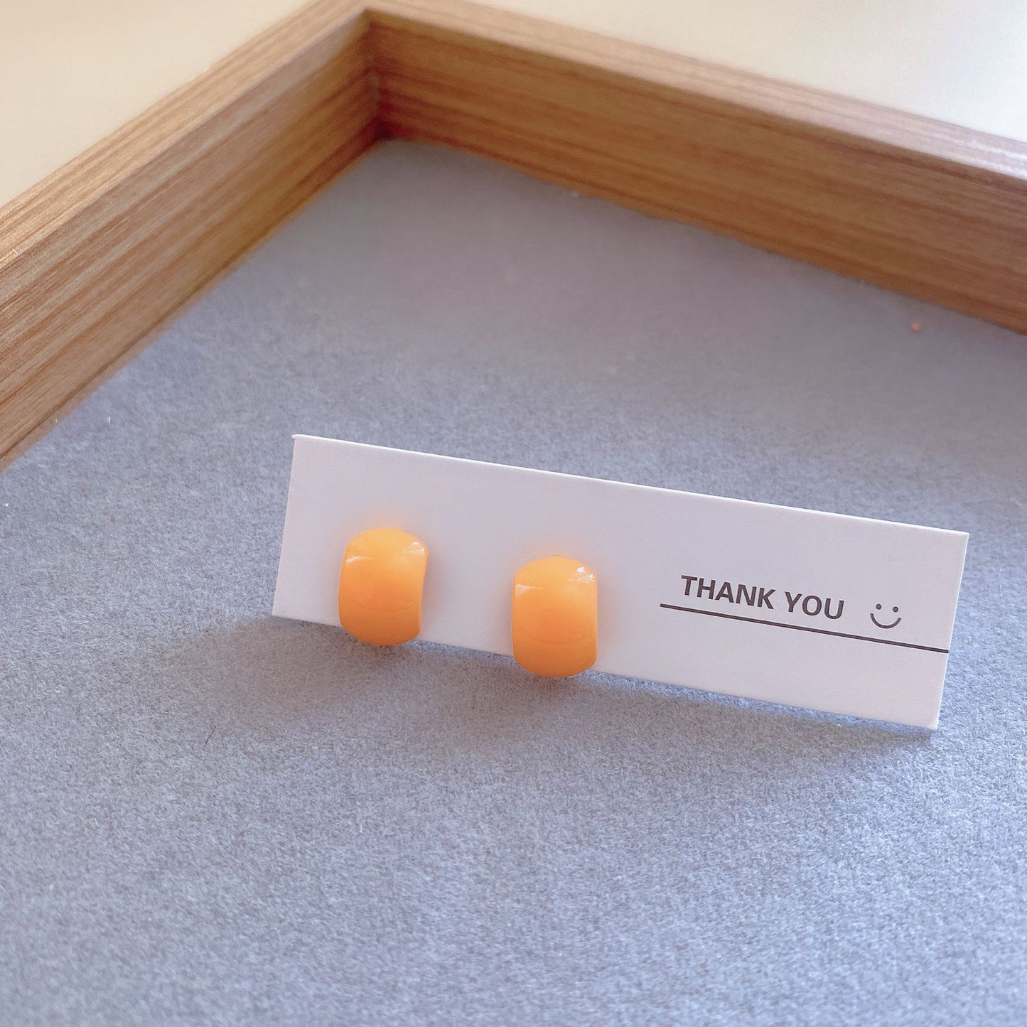 Color Series Small Shaped Sier Ear Bone Versatile Fashion Geometry Stud Earrings