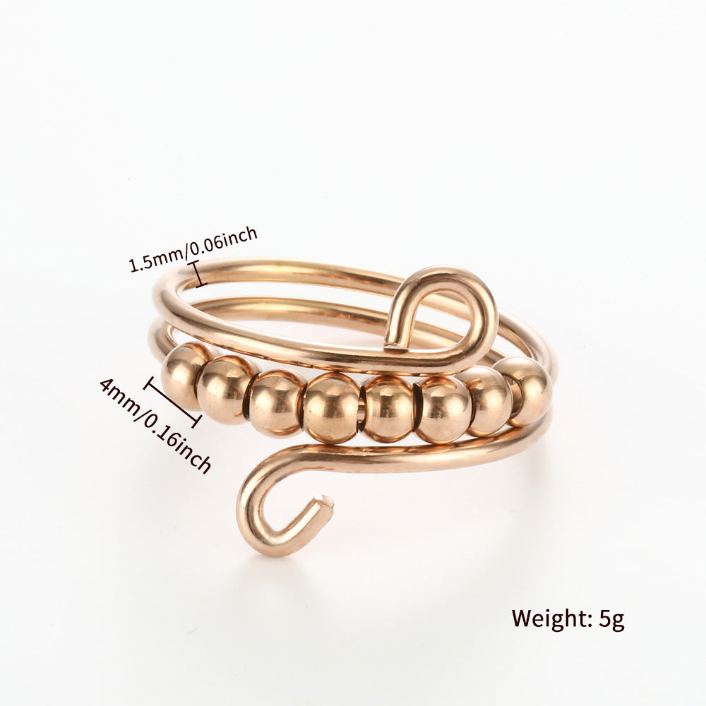 Steel Winding Accessories Anxiety Relief Ornament Rings