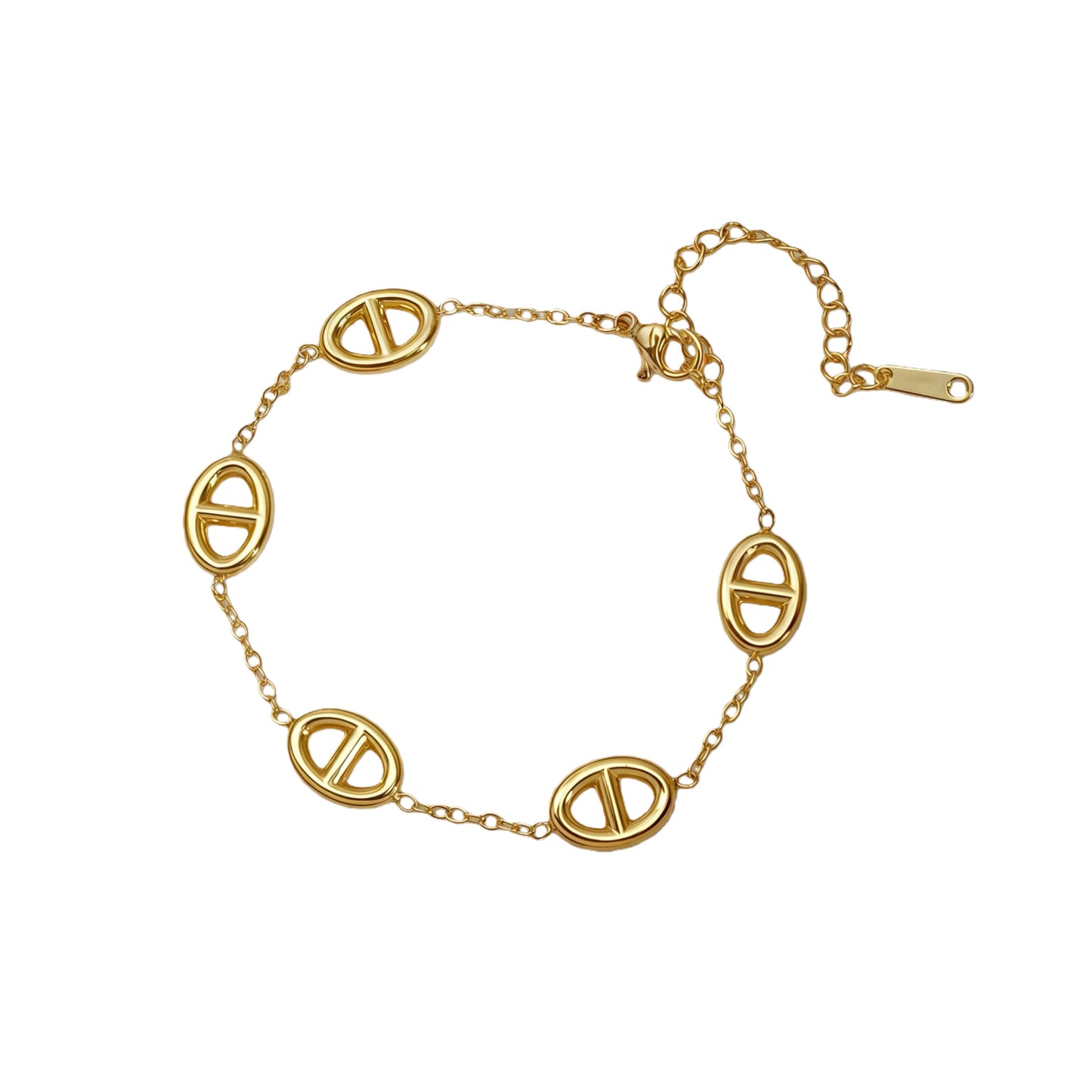 Stainless Steel Hollow Clover V-shaped Heart Affordable Luxury Bracelet