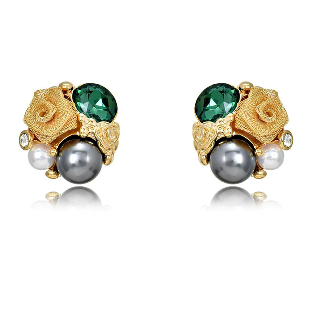 Elegant Graceful Rose Crystal French Romantic Retro Flower Rings