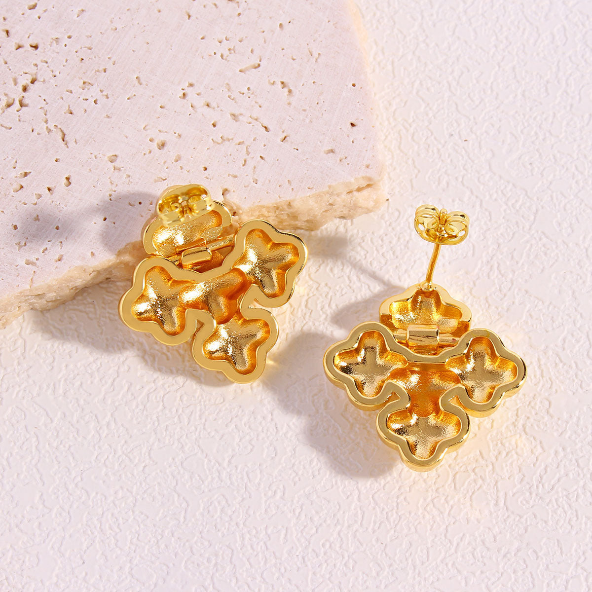 Square Glazed Surface Ear High-grade Geometric Stud Earrings