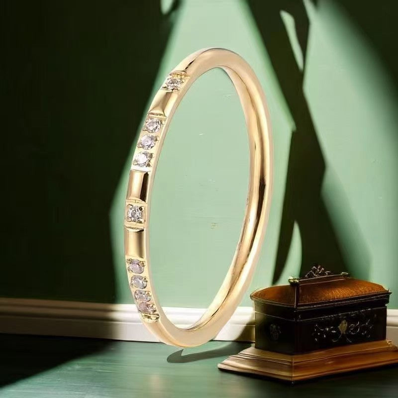 Steel Female Simple Design Niche High-grade Electroplated Rings
