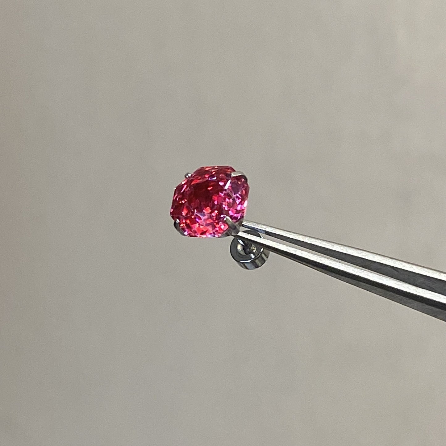 Fruit Syrup Red Cut Zircon Ear Bone Stud Earrings