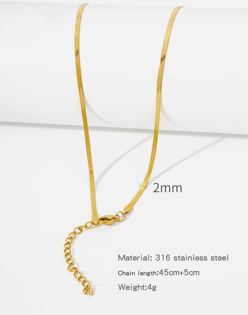 Steel Vacuum Vapor Plating Golden Chain O-shaped Hemp Flowers Necklaces