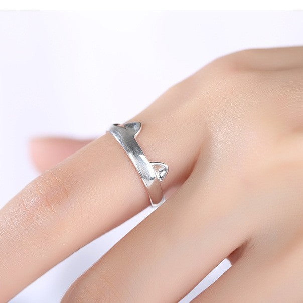 Cat Paw Sier Opening Cute Pet Ring