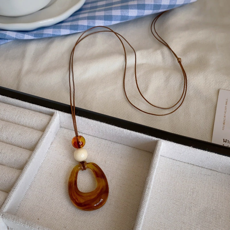 Chinese Long Wax Rope Acorn Zen Pendants