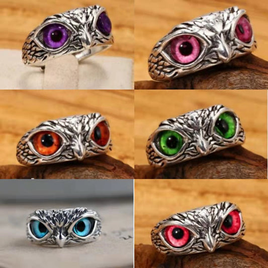 Women's & Men's Vintage Owl Hip Hop Carved Pattern Ring