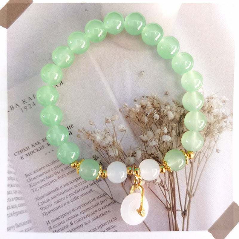 Colorful Gold Lotus Seedpod Cultural Creative Imitation Jade Scenic Bracelet
