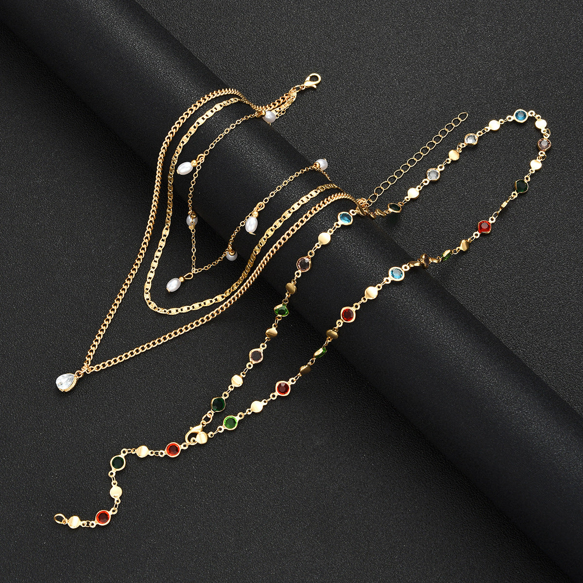 Women's Crystals Tassel Environmental Protection Twin Design Retro Long Necklaces