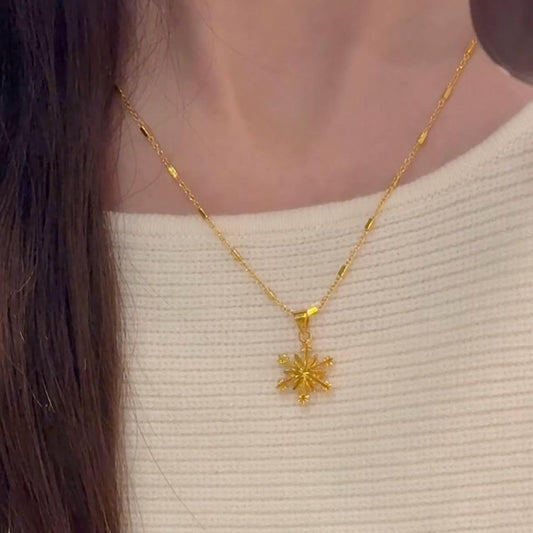 Square Chain Snowflake Simple Fashion Temperament Necklace