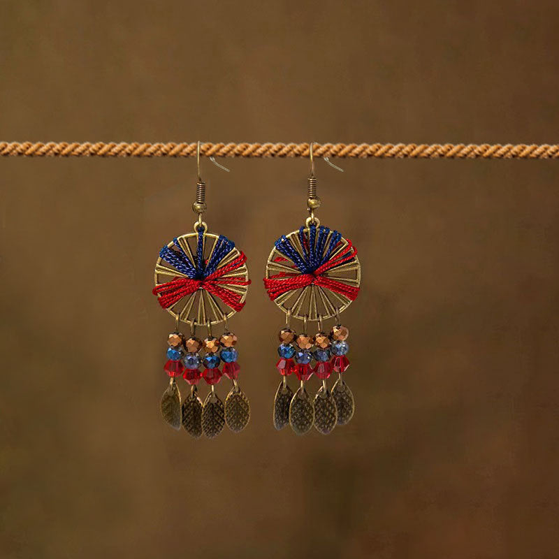 Ethnic Style Long Fringe Exotic Holiday Trip Earrings