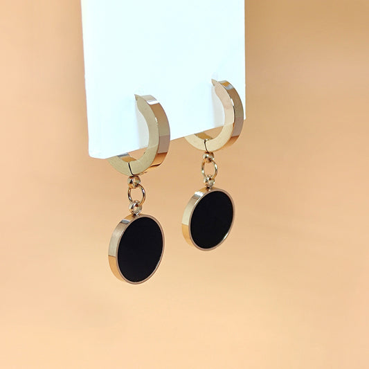 Women's Fashion Rose Gold Titanium Steel No Earrings