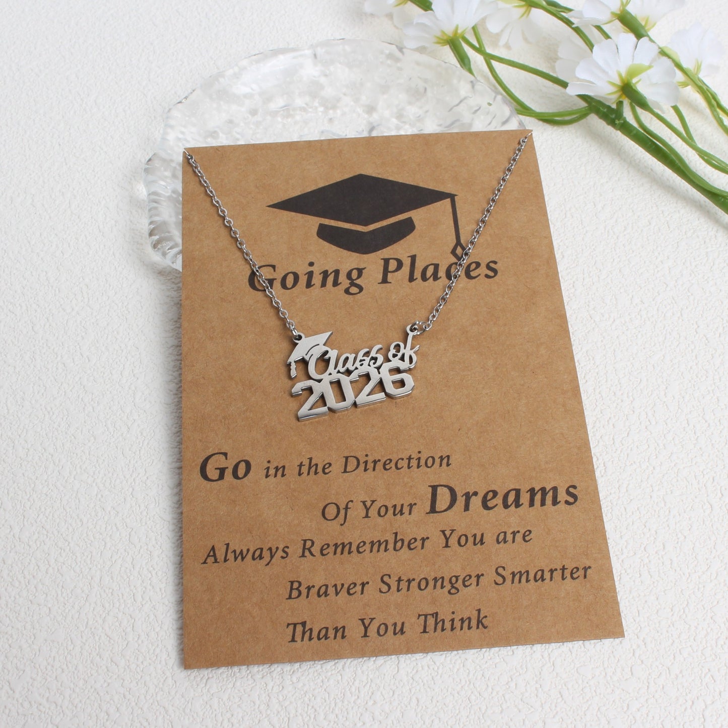 Creative Graduation Commemorative Gift Stainless Steel Frosted Dr. Jin Necklace