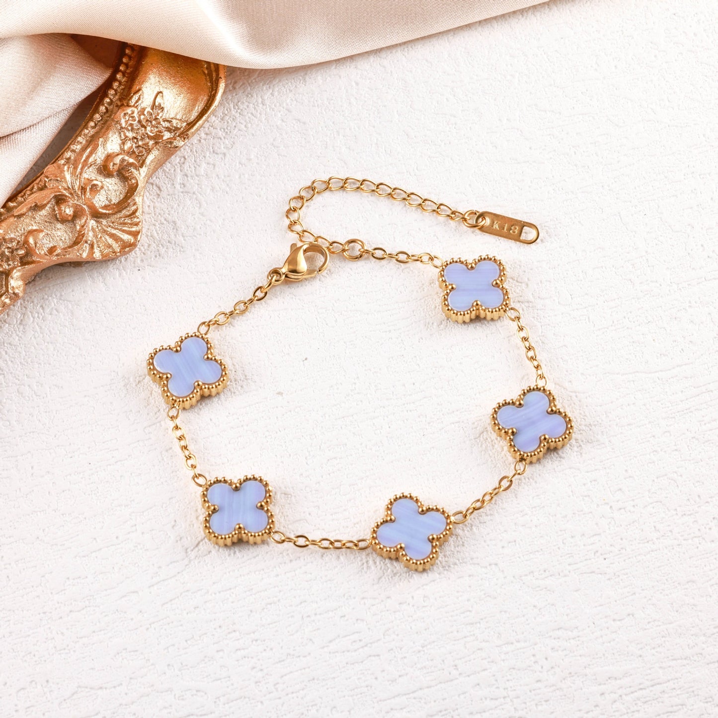 Popular High-quality Titanium Steel Clover Real Fritillary Bracelet
