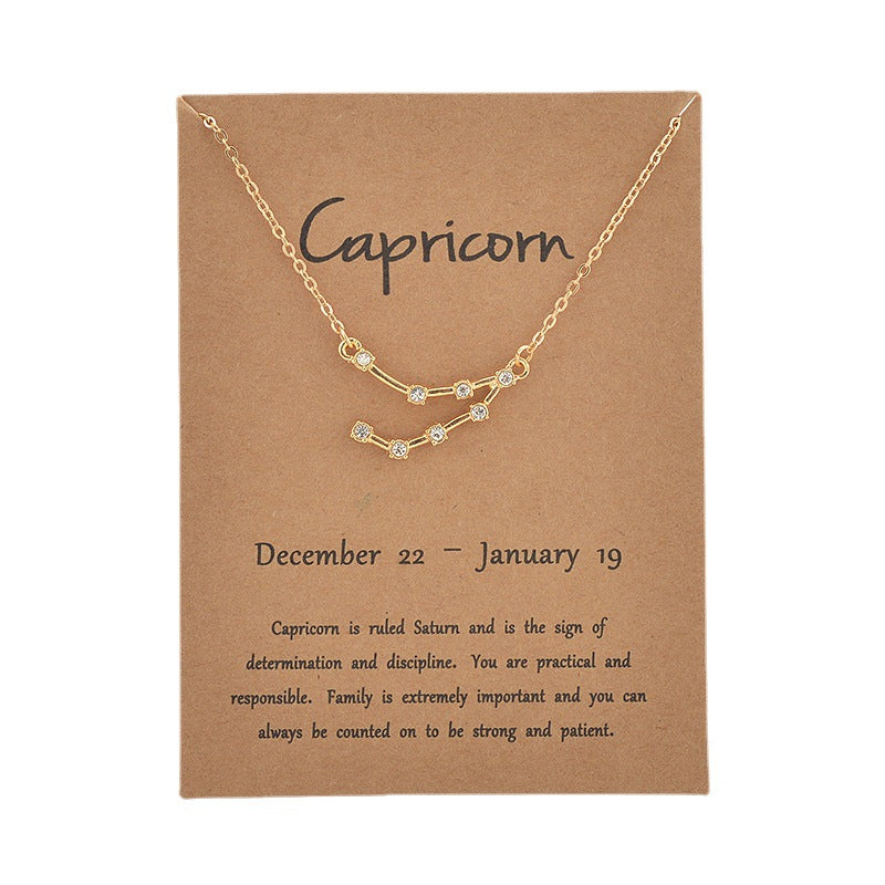 Star Chart Twee Constellation Rhinestone Paper Card Necklaces