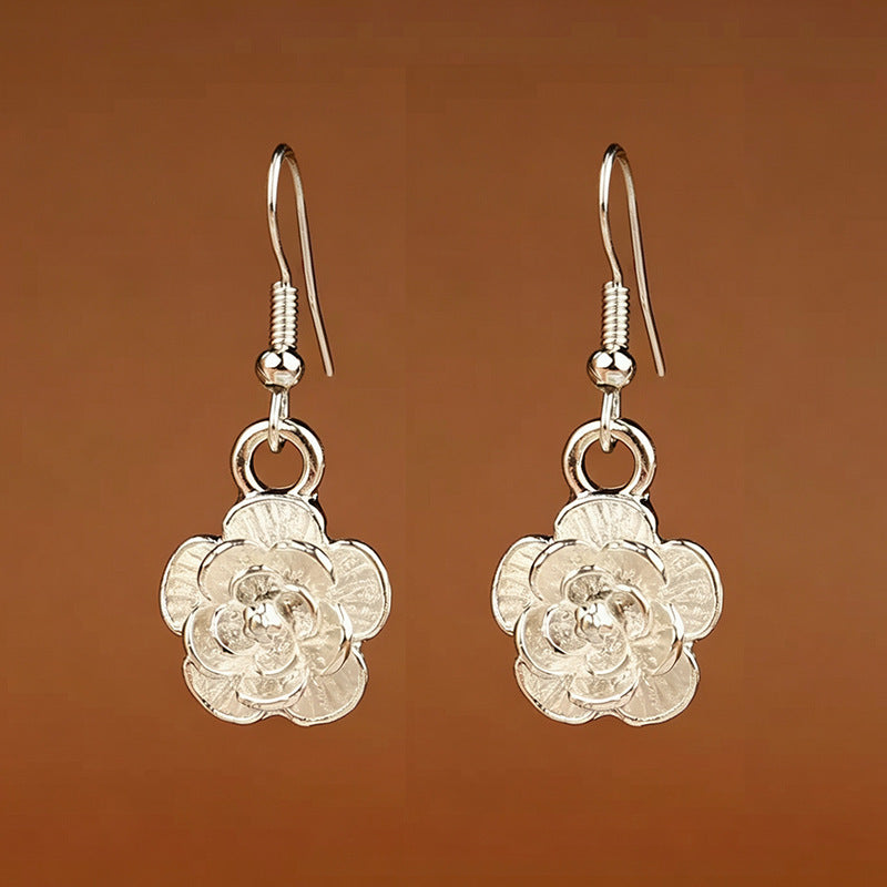 Sier Ethnic Style Peacock Retro Ear Hook Vintage Scenic Spot Earrings