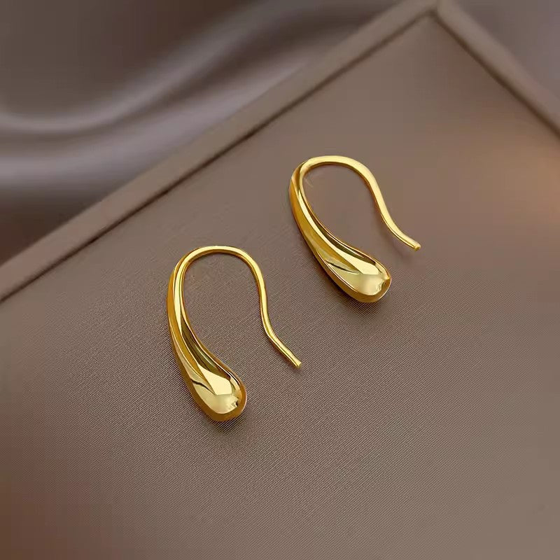 Water Drop Female Titanium Steel Temperament Trendy Design Earrings