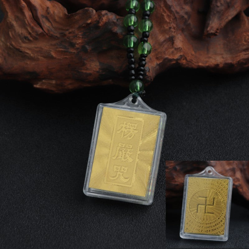 Foil Mantra Built-in Scripture Temple Binding Pendants