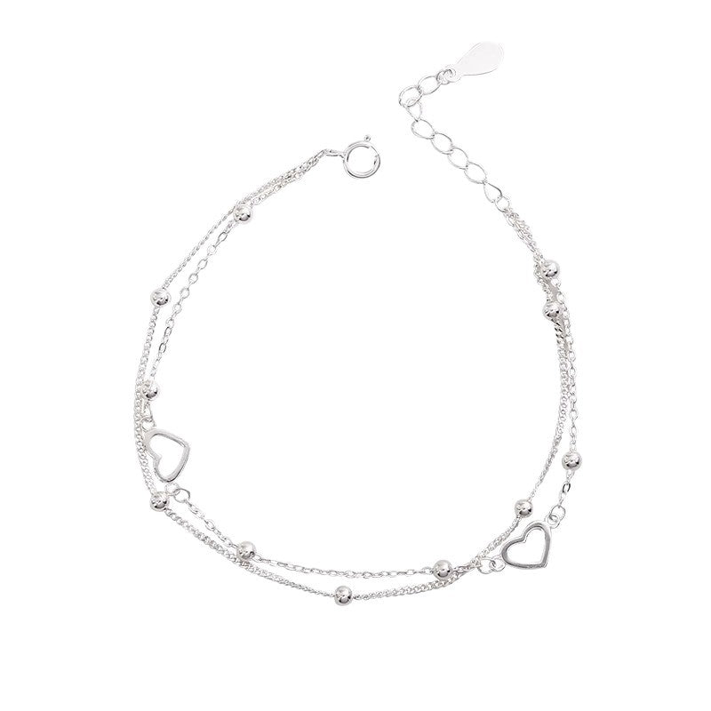 Layers Loving Heart Niche Summer Fresh Simple Girlfriends Heart-shaped Valentine's Bracelets