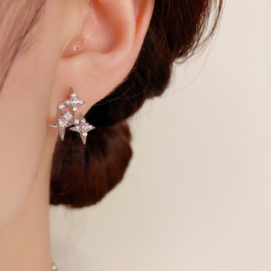 Korean Style Affordable Luxury Zircon Stars Earrings