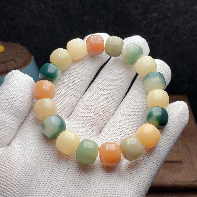 Women's & Men's Flowers Bodhi Pliable Temperament Hand Toy Charcoal Seed Crafts Single Bracelet