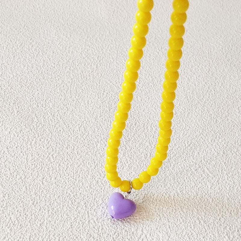 Women's Red Heart Beaded For Niche Design Necklaces