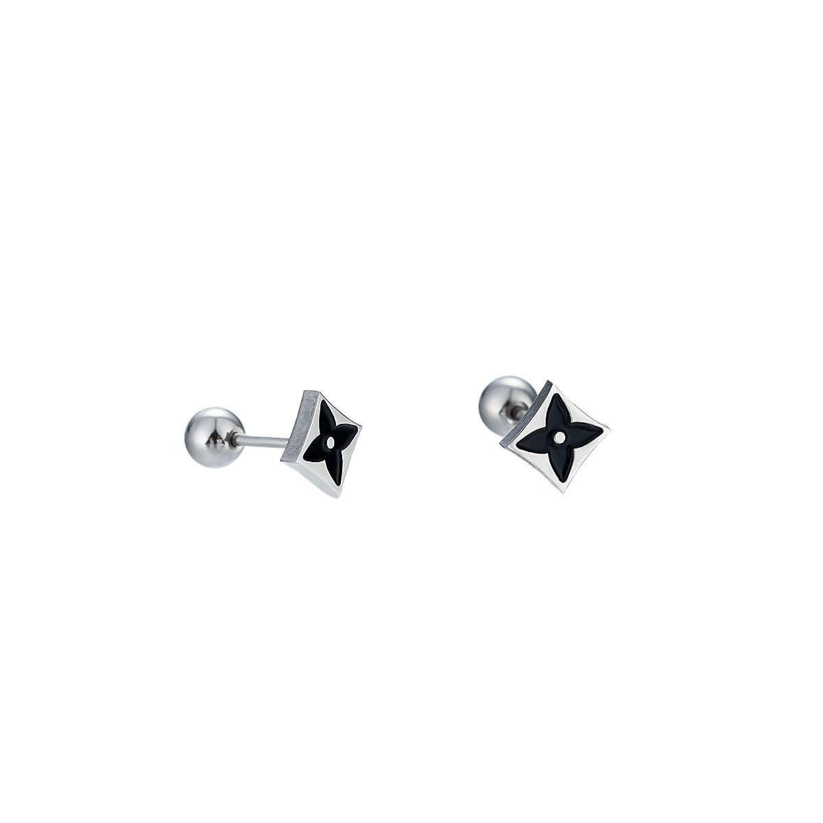 Women's & Men's Clover Titanium Steel Versatile High-grade Design Stainless Personality Affordable Earrings