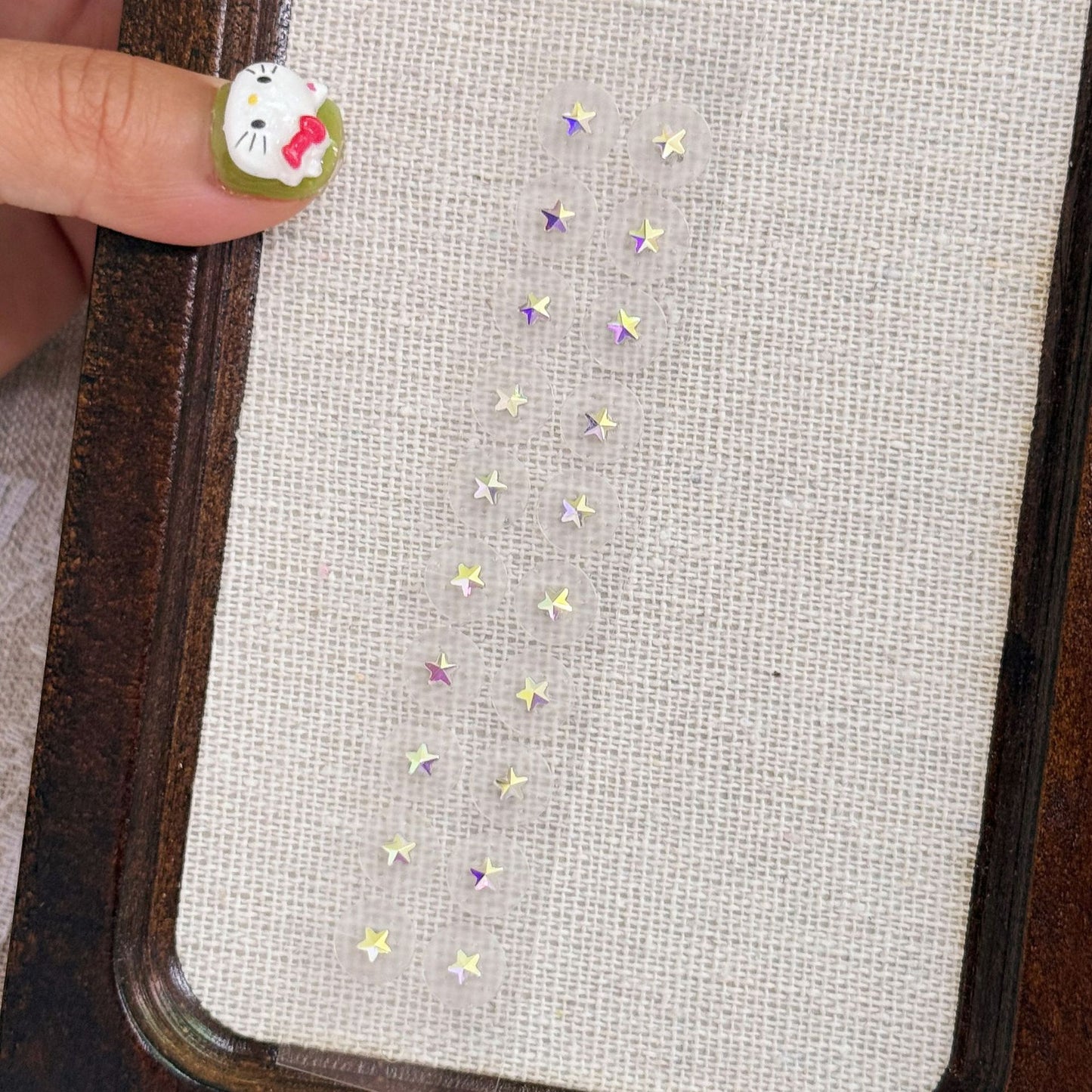 Fashion Auricular Point Sticker Crystal Ear Patch Bead Massage Stress Earrings