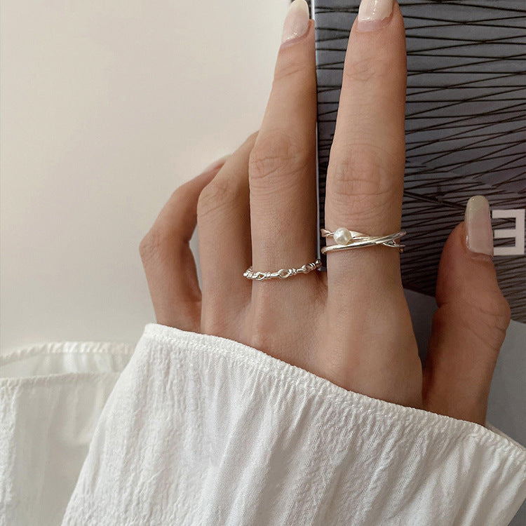 Style Niche Design High-grade Pearl Female Live Broadcast Fashion Personalized Ring