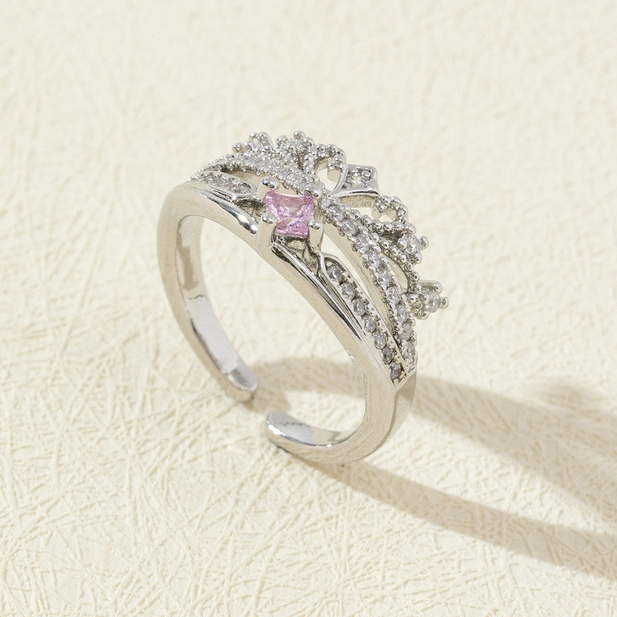Cute Open Fashion Zircon Female Simple Ring