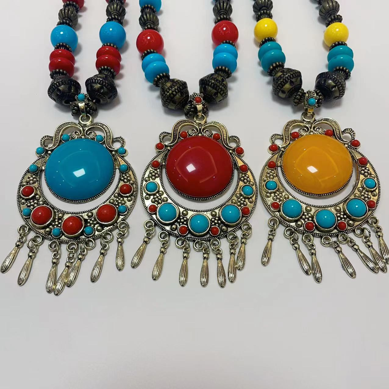 Women's Bohemian Woven Beads Long Tibetan Clothes Sweater Necklaces
