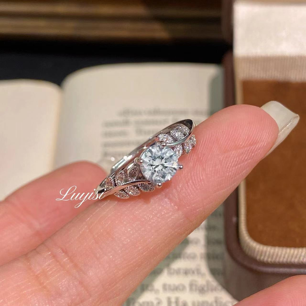 Moon Osmanthus Zircon Female Fresh Sweet Elegant High Sense Ring