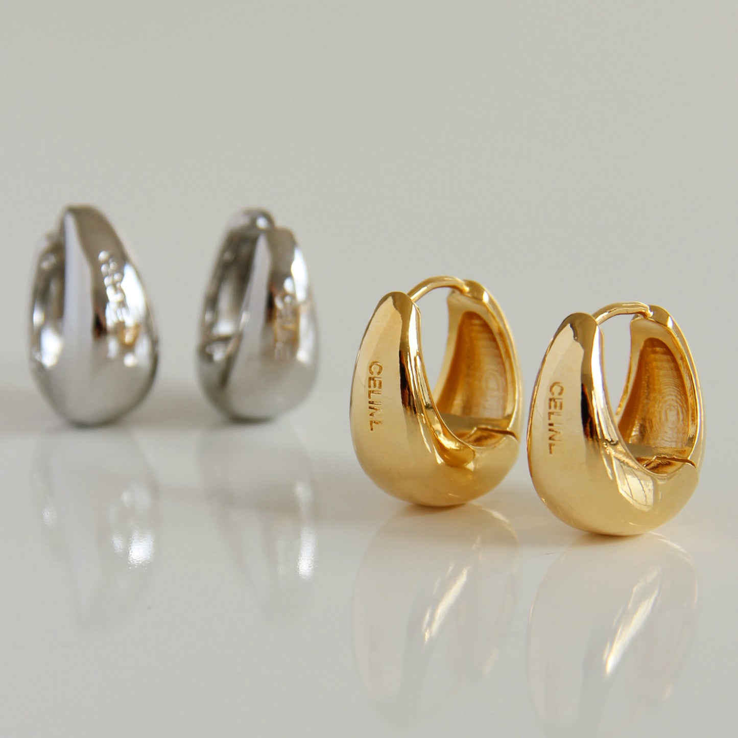 French Retro Gold Egg Shell Cool Ear Buckle