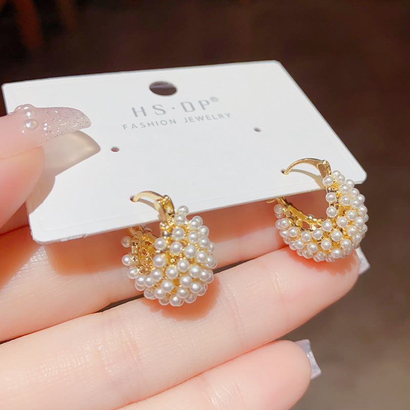 Mori Sweet Affordable Luxury Fashion Small Beads Clip Design Ear Buckle