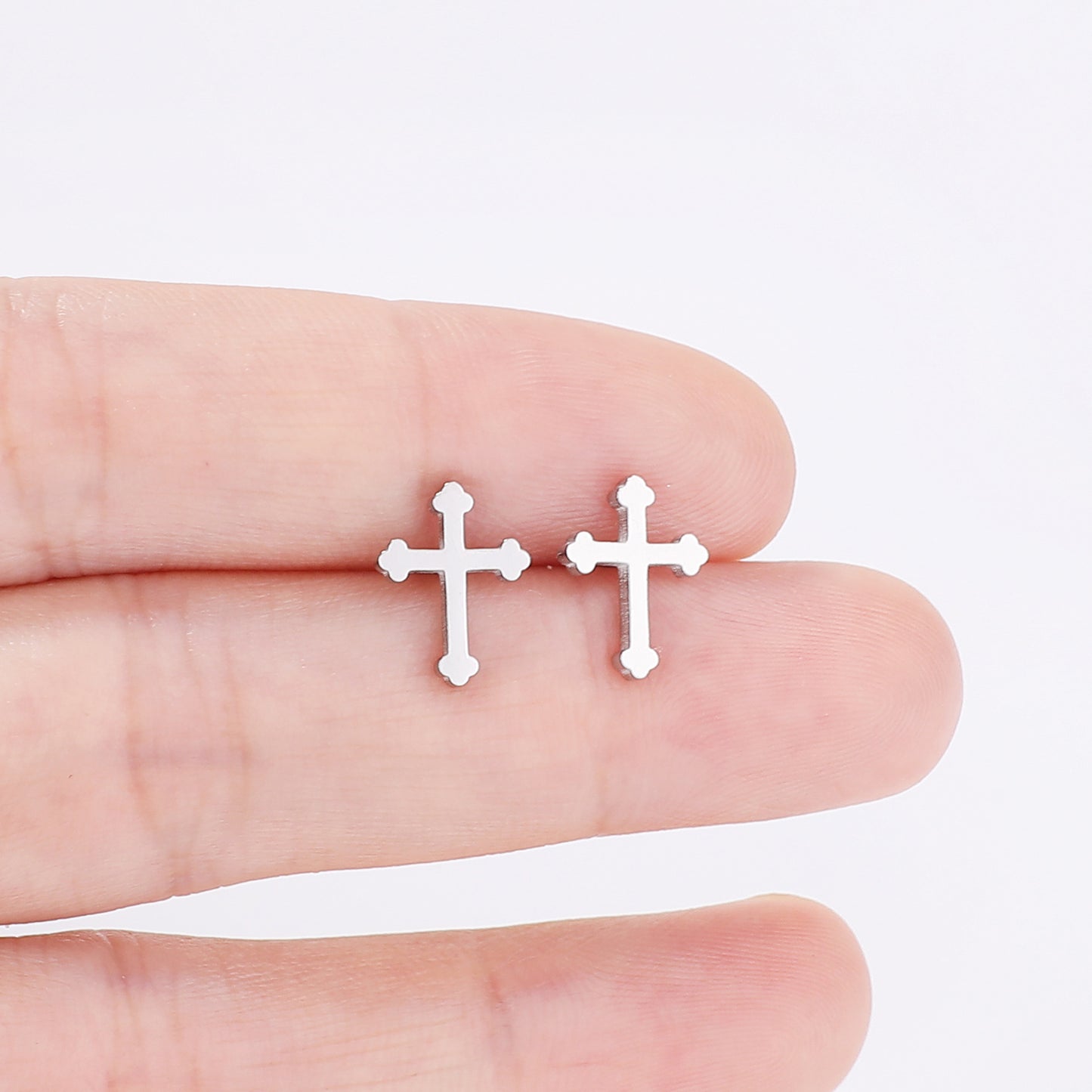 Women's Cross Stainless Steel Fashion Simple Metal Stud Earrings