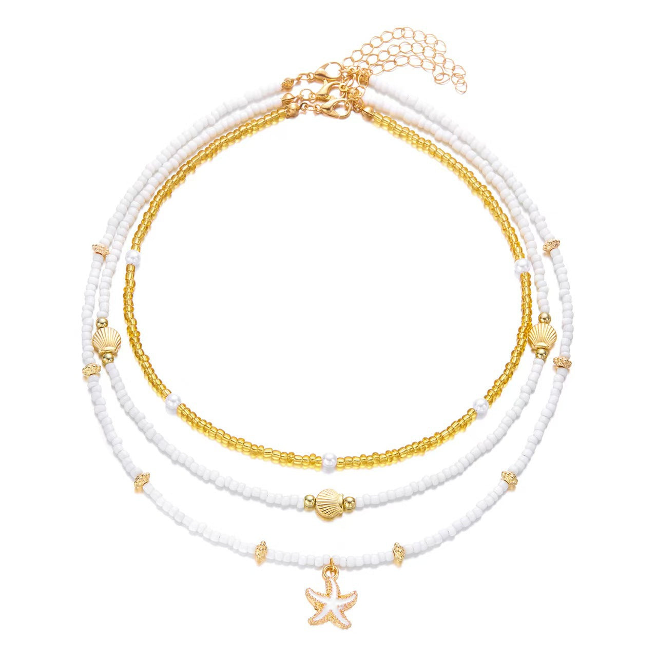 Beach Bead Shell Summer Versatile Starfish Necklace