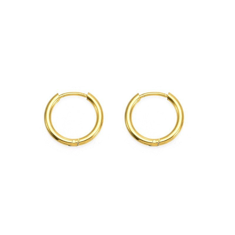 Personality Boys Stainless Steel Finishing Polish Titanium Neutral Ear Clip Earrings