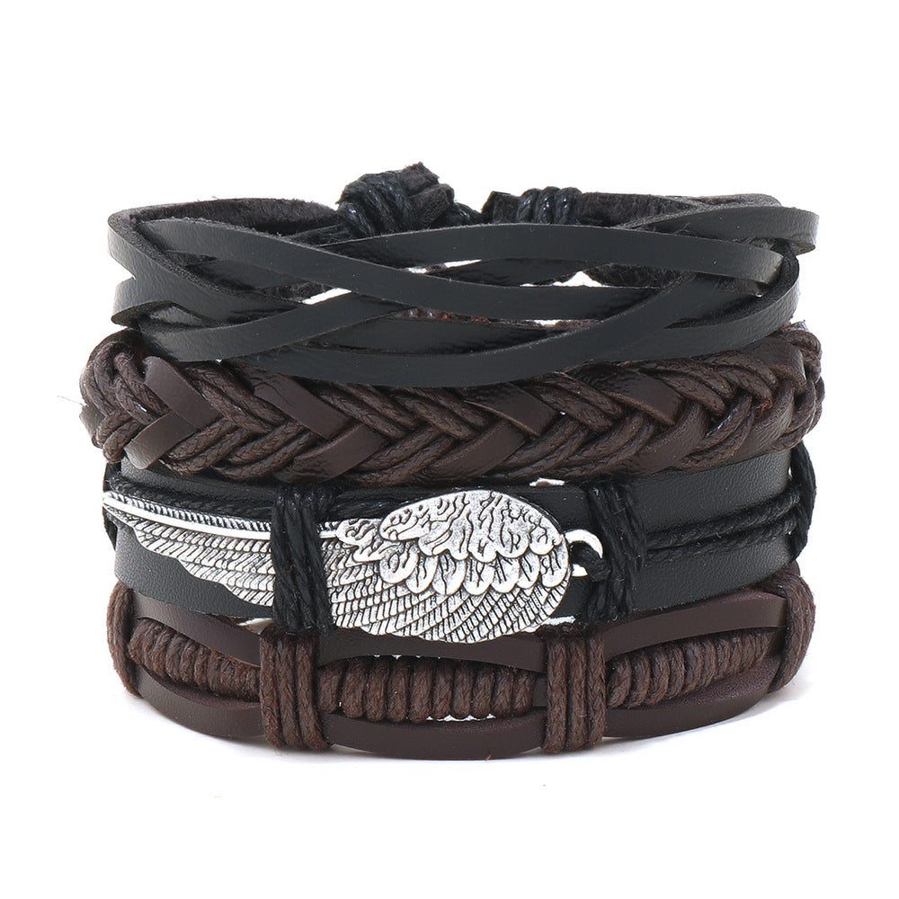 Women's & Men's Ornament Simple Hand Woven Rope Leather Bracelets