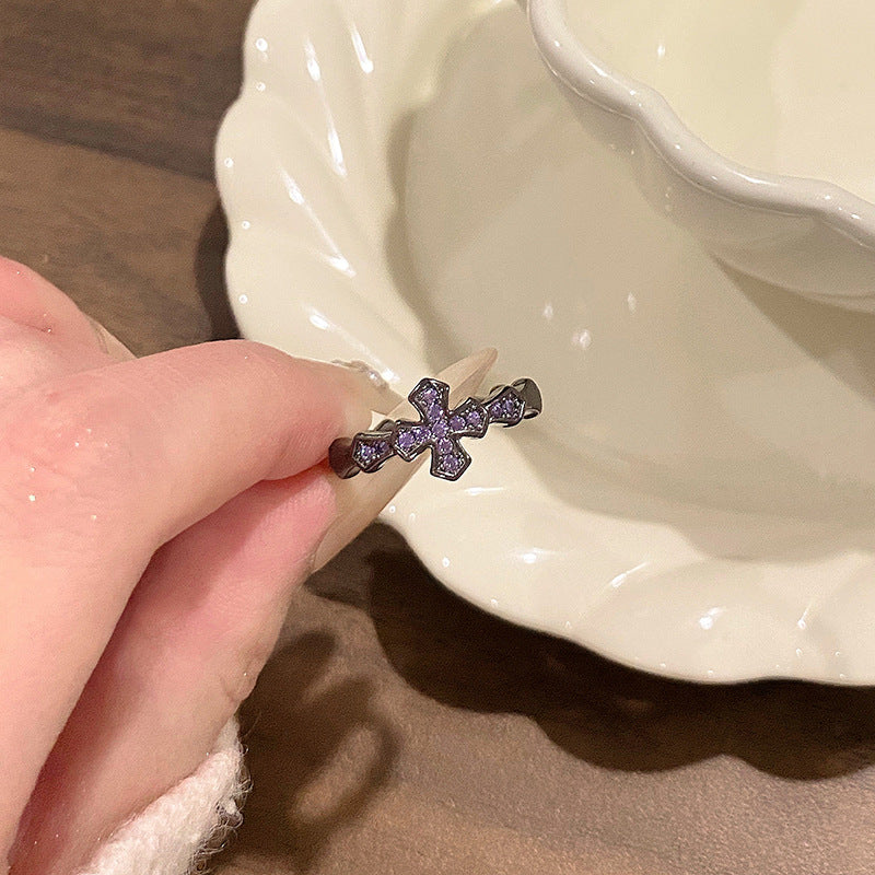 Ten Chapters Street Black Purple Wings Symbiosis Ring
