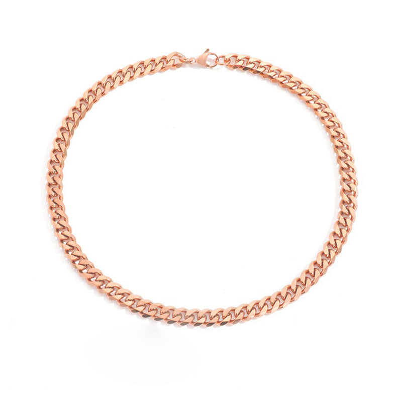 Women's & Men's Cuban Link Chain Stainless Steel Street Necklaces