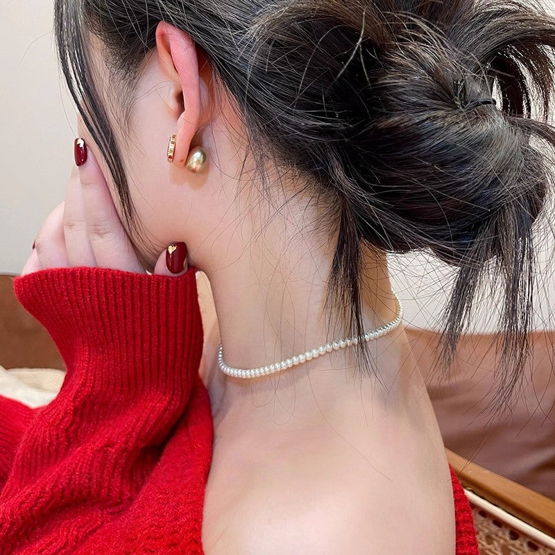 Women's Heart Pearl Temperamental Minority High-grade One Style Earrings