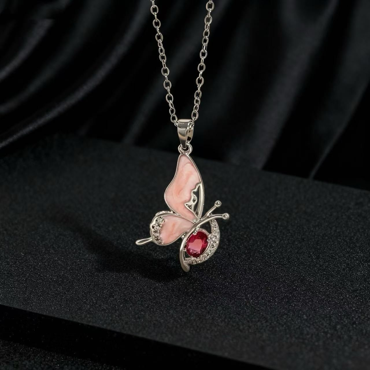 Women's Design Colorful Zircon Butterfly Clavicle Chain Trendy Necklace
