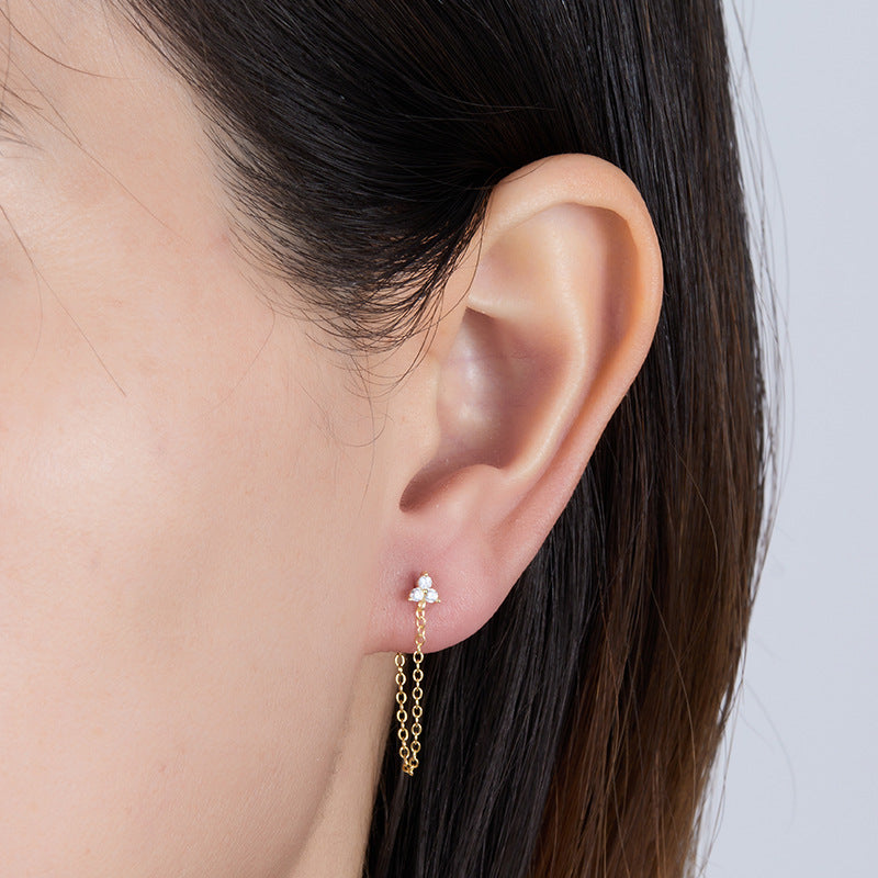 Graceful Chain Single Eight Awn Star Snake Geometric Earrings