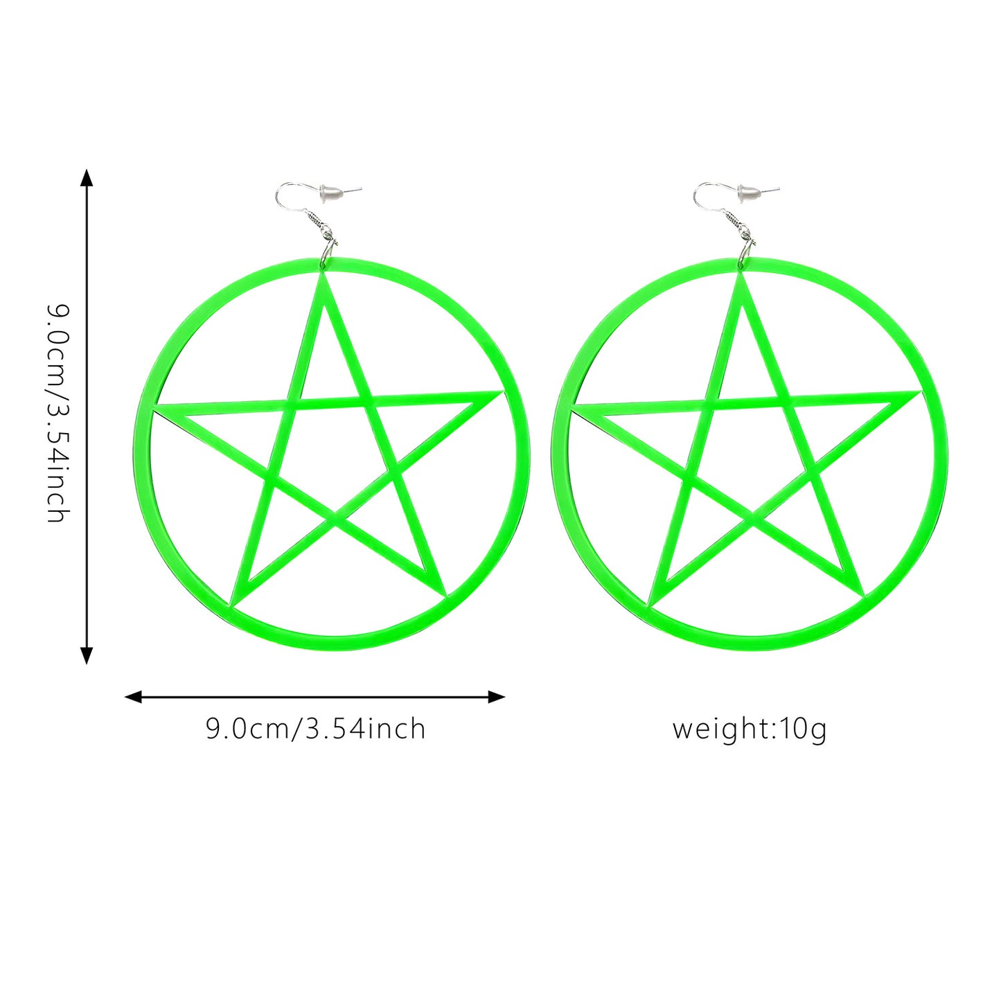 Creative Oversized Exaggerating Acrylic Big Ear Hollow Out Five-pointed Star Rings