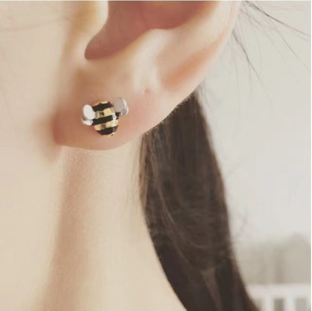 Ear Female Sweet Temperamental Mini Stereo Stud Earrings