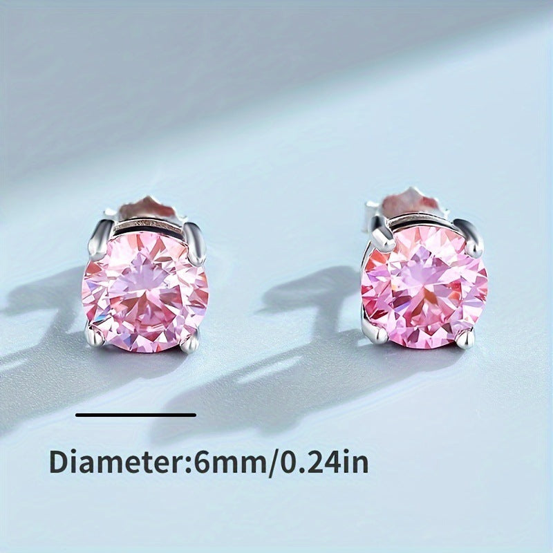 Classic Women's Korean Style Versatile Zircon Stud Earrings