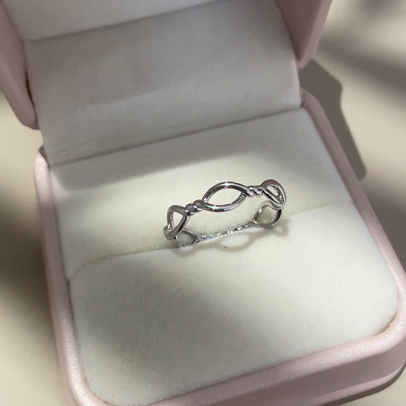 Line Twist Female Simple Temperament Daily Commute Adjustable Ring