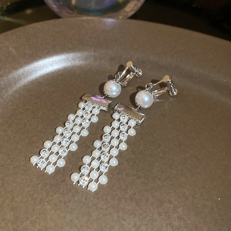 Tassel Ear Clip Vintage Court Style Rings