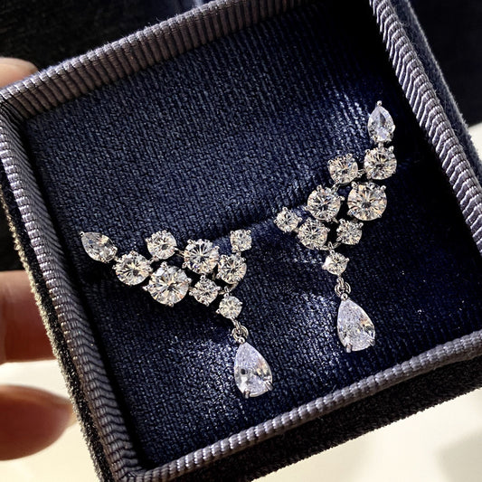 Women's Live Broadcast Super Flash Zircon White Gold Wings Water Rings